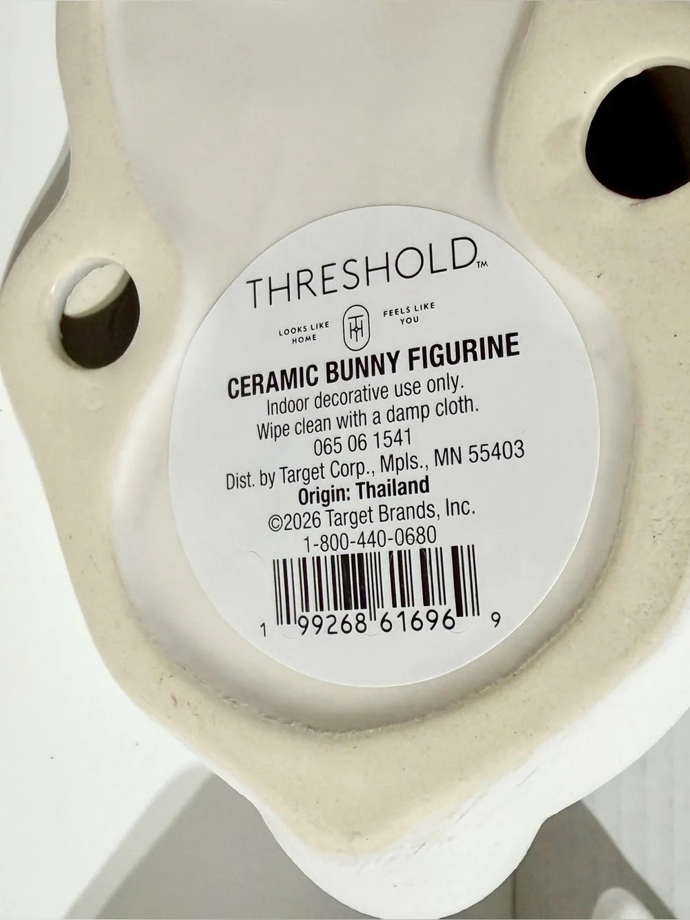 Threshold Easter 2026 White Rabbit Bunny Ceramic Easter Decor Target 2pc Set NEW